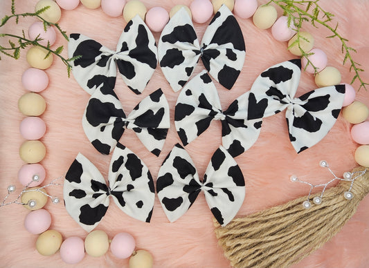 Cow print bows